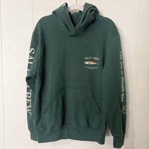 Salty Crew Boys Green Hoodie Sweatshirt Pullover Medium